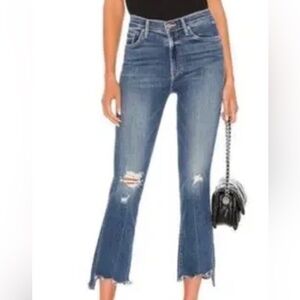 New Mother Jeans The Insider Crop Step Chew Dancing on Coals sz 29